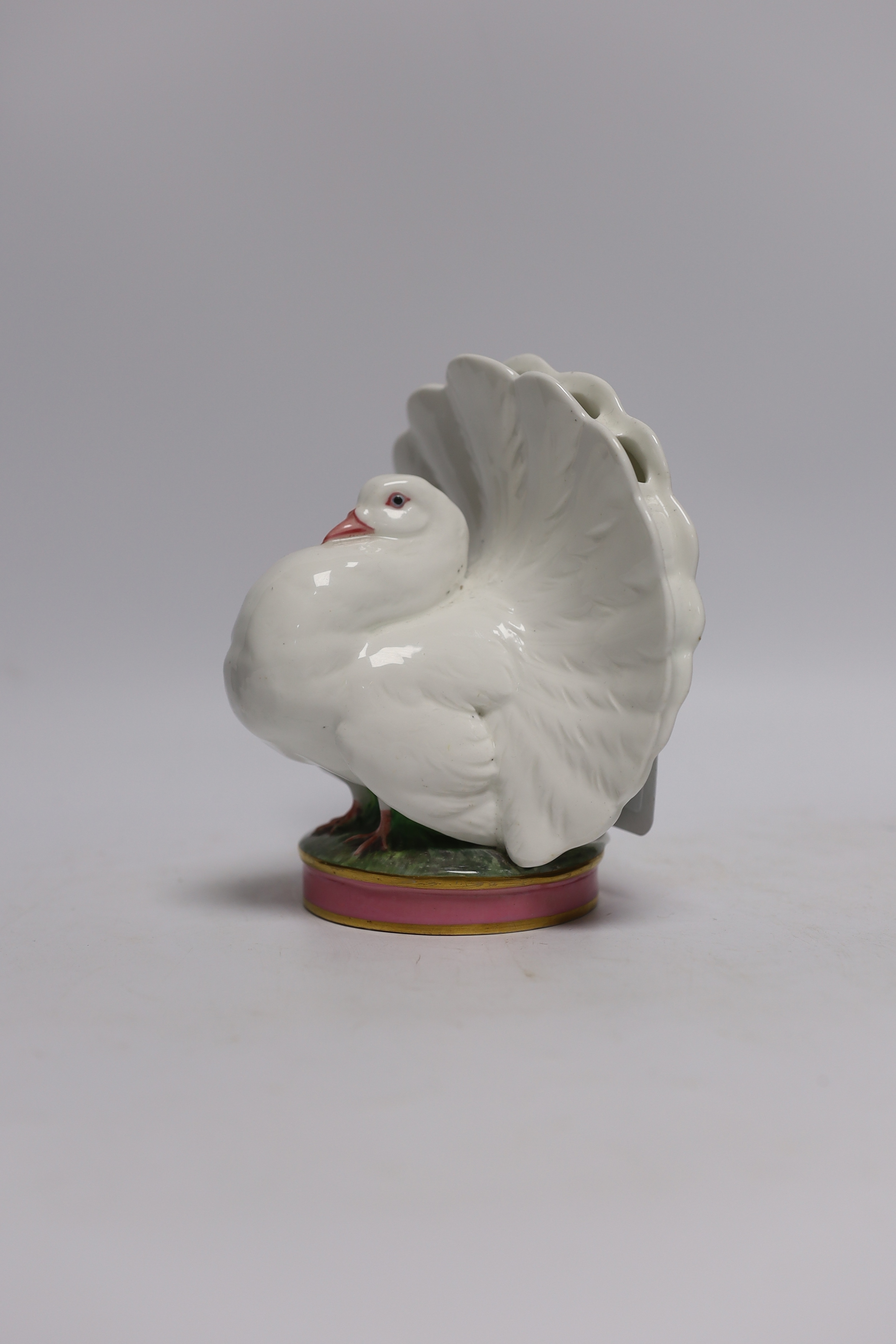 A Victorian Minton model of a fantail dove, 15cm